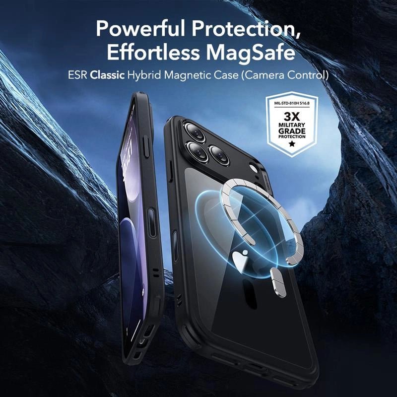 ESR iPhone 17 Pro - Σετ με Classic Hybrid MagSafe Σκληρή Θήκη με Πλαίσιο Σιλικόνης και Αντιχαρακτικό Γυαλί Οθόνης - Διάφανη / Black