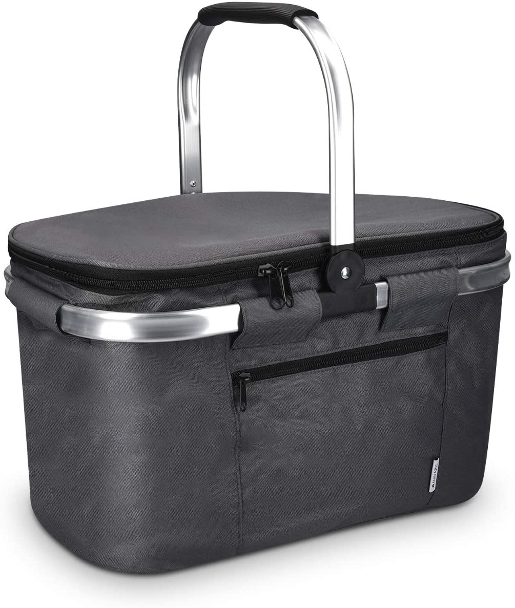 Navaris Πτυσσόμενη Ισοθερμική Τσάντα Πικ - Νικ - Dark Grey - 45859.22