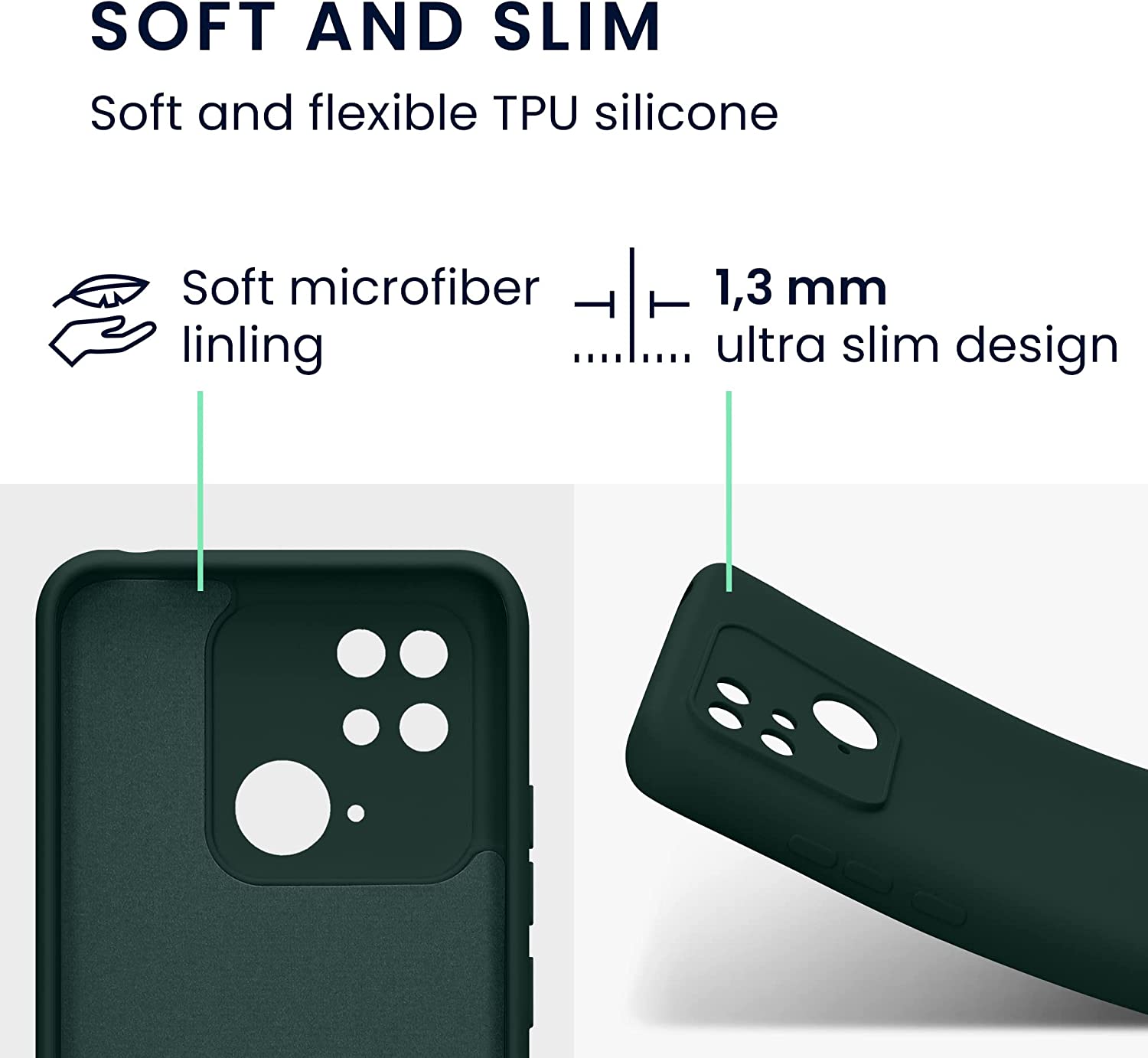 KW Xiaomi Redmi 10C Θήκη Σιλικόνης Rubberized TPU - Moss Green - 59229.169