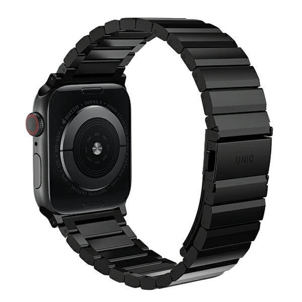 Uniq Λουράκι Apple Watch 2 / 3 / 4 / 5 / 6 / 7 / 8 / 9 / SE / SE 2 / Ultra / Ultra 2 - 42 / 44 / 45 / 49 mm Strova από Ανοξείδωτο Ατσάλι - Midnight Black