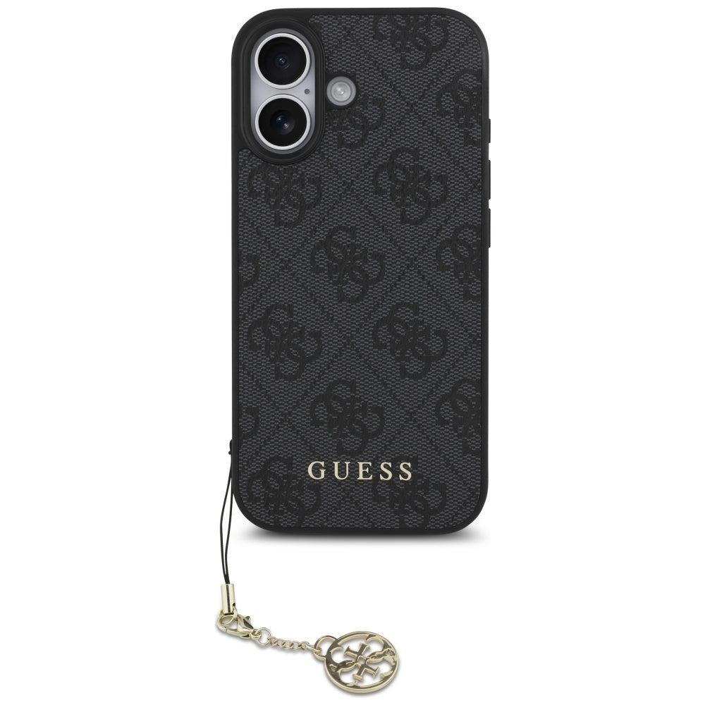 Guess iPhone 17 - 4G Charms Collection MagSafe - Θήκη με Επένδυση Συνθετικού Δέρματος - Black - GUHMP17SGF4GCK
