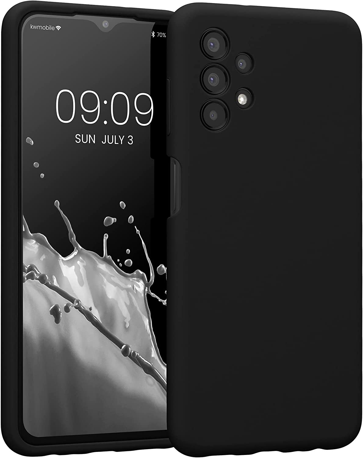 KW Samsung Galaxy A13 4G Θήκη Σιλικόνης Rubberized TPU - Black - 57832.01