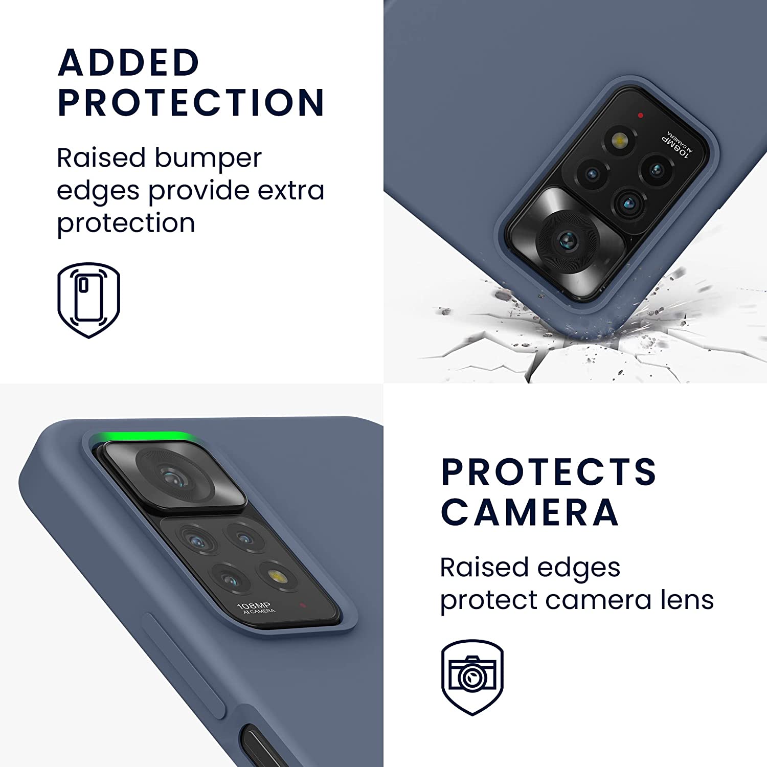 KW Xiaomi Redmi Note 11 Pro / Note 11 Pro 5G Θήκη Σιλικόνης Rubberized TPU - Blue Grey - 57373.12