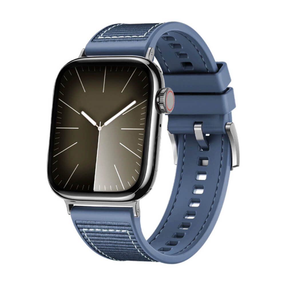 Techsuit Λουράκι Apple Watch 2/3/4/5/6/7/8/9/10/11 - SE (1/2/3) - 38/40/41/42mm Watchband Σιλικόνης W051 - Blue