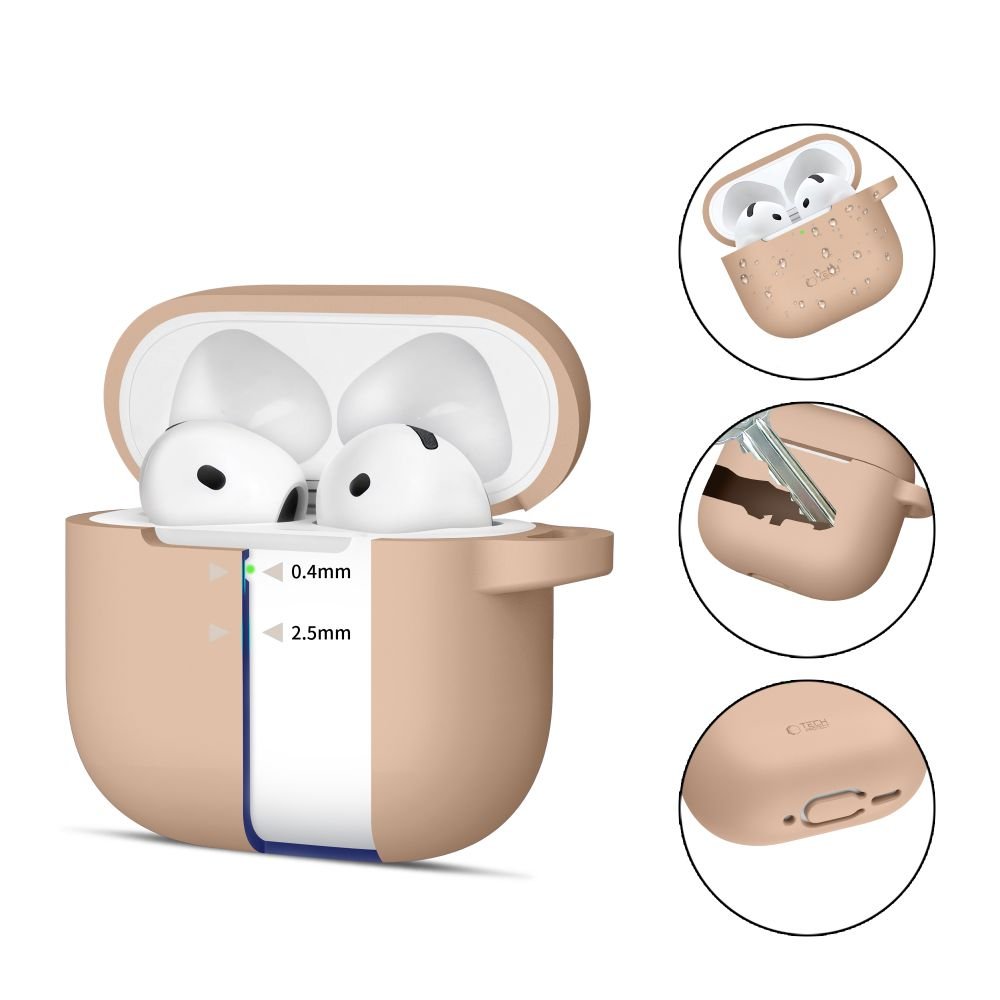 Tech - Protect AirPods 4 Θήκη Σιλικόνης - Silicone Hook - Caffe Latte