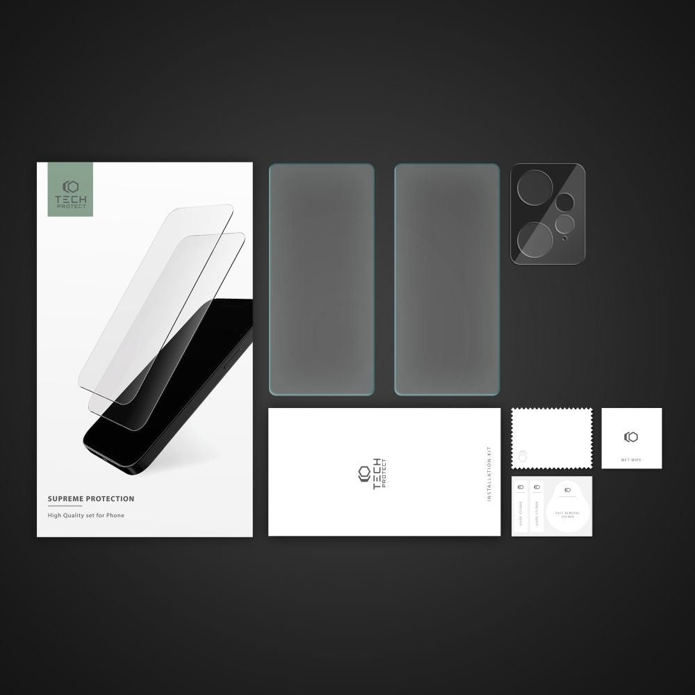 Tech - Protect Xiaomi Redmi Note 12 4G Supreme Set - Σετ με 2 Tempered Glass Αντιχαρακτικά Γυαλιά Οθόνης και 1 Αντιχαρακτικό Γυαλί για την Κάμερα - Διάφανα