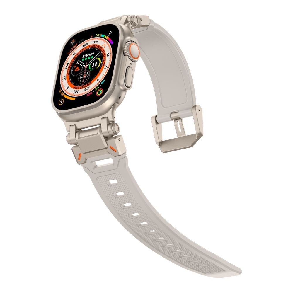 Tech - Protect Λουράκι Apple Watch 4/5/6/7/8/9/10/11 - SE (1/2/3) - ULTRA (1/2/3) - 44/45/46/49mm Delta Pro Λαστιχένιο - Starlight / Titanium