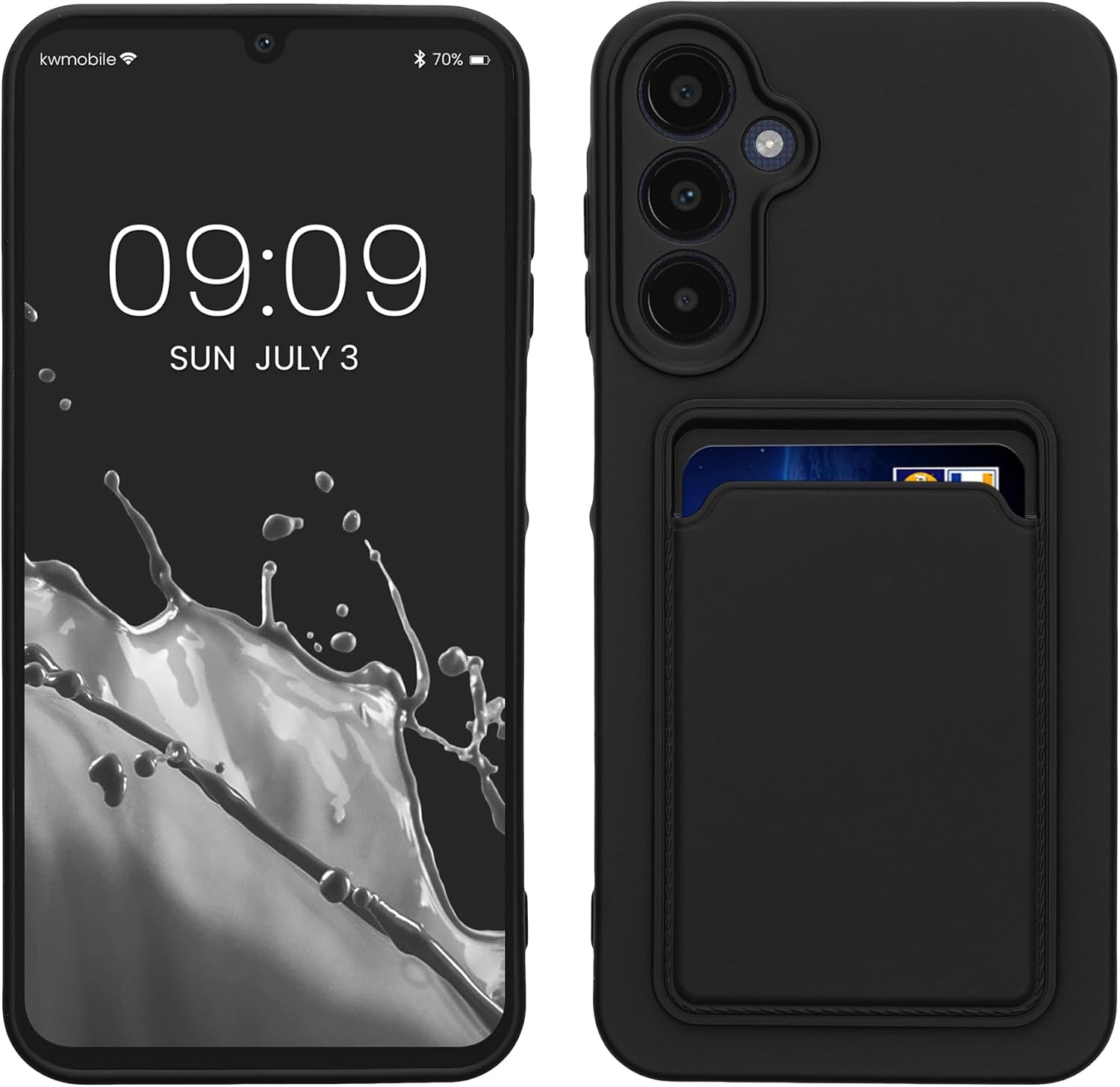 KW Samsung Galaxy A25 5G Θήκη Σιλικόνης TPU με Υποδοχή για Κάρτα - Black