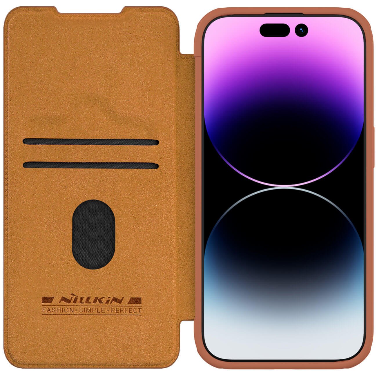Nillkin iPhone 15 Pro Qin Pro Leather Θήκη Βιβλίο με Κάλυμμα για την Κάμερα - Brown