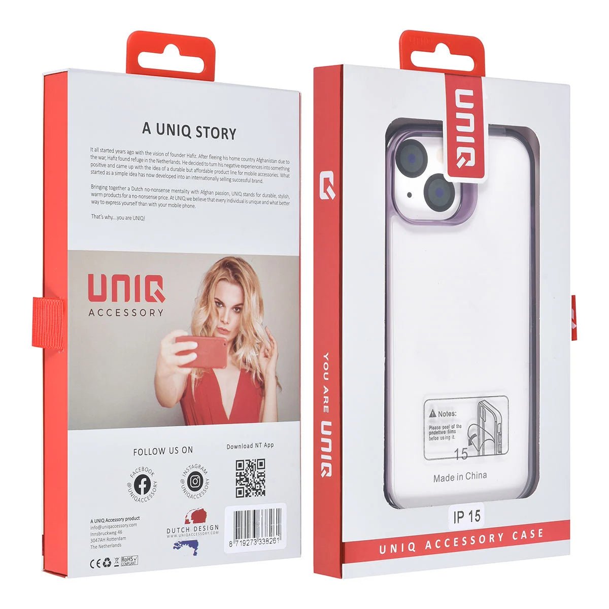 Tuniq iPhone 15 - Σκληρή Θήκη με Πλαίσιο Σιλικόνης - Ημιδιάφανο Μοβ / Διάφανο