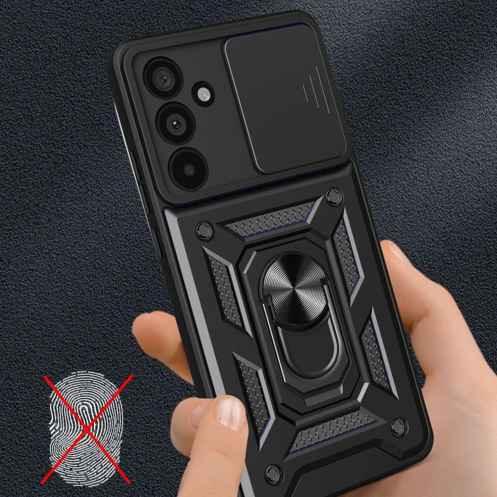Tech - Protect Samsung Galaxy A56 5G Camshield Pro Σκληρή Θήκη με Πλαίσιο Σιλικόνης και Δαχτυλίδι Συγκράτησης - Black