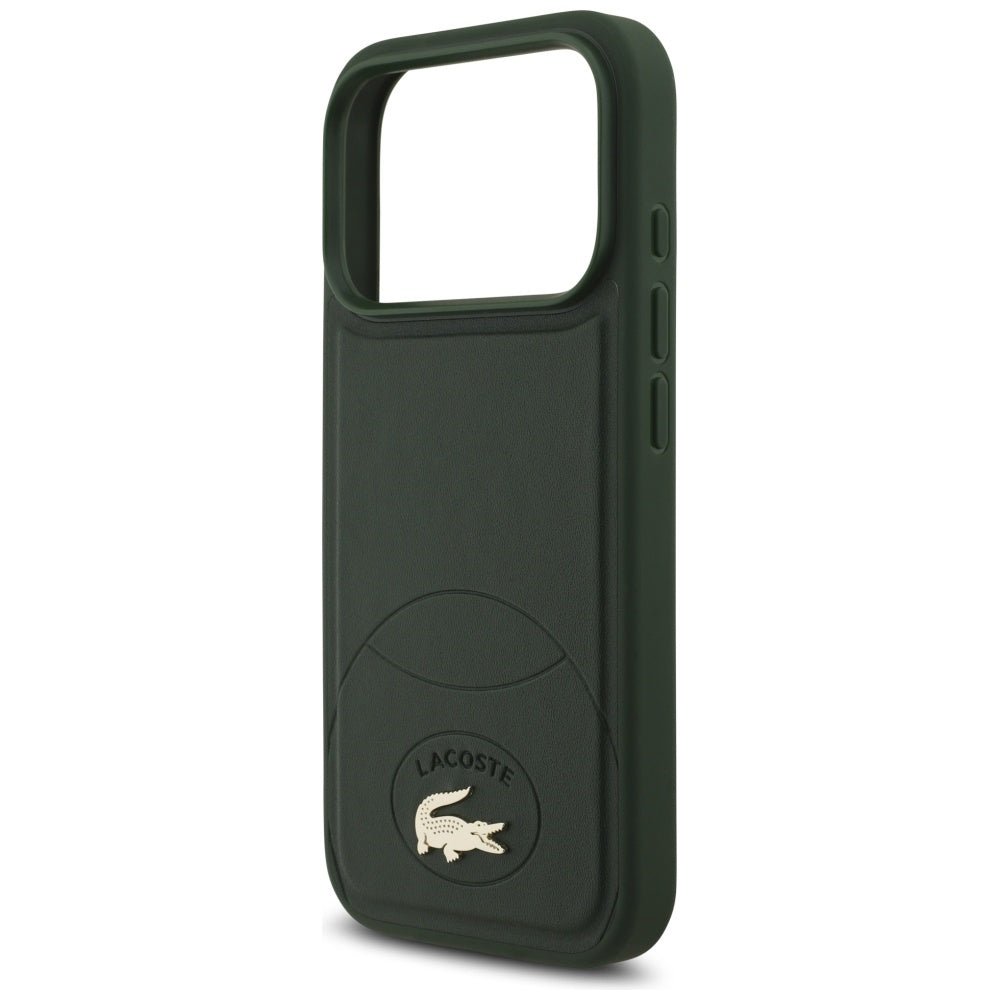 Lacoste iPhone 17 Pro - Bliss MagSafe - Σκληρή Θήκη με Πλαίσιο Σιλικόνης και Επένδυση Οικολογικού Δέρματος - Green