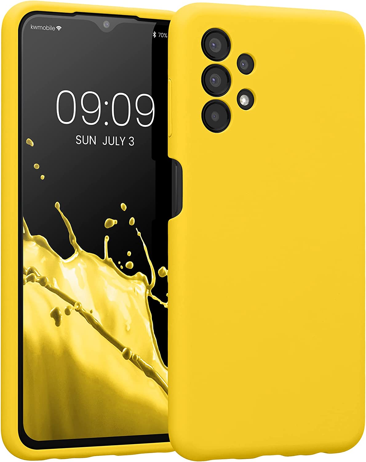 KW Samsung Galaxy A13 4G Θήκη Σιλικόνης Rubberized TPU - Vibrant Yellow - 57832.165