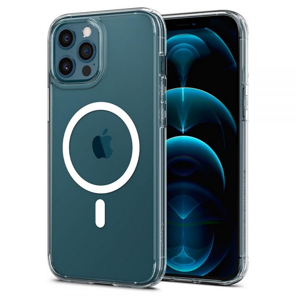 Spigen iPhone 12 Pro Max Ultra Hybrid Mag Σκληρή Θήκη με Πλαίσιο Σιλικόνης Και MagSafe - White / Διάφανη