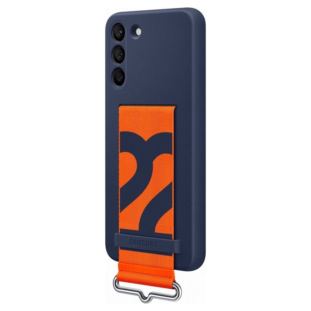 Samsung Silicone Strap Cover Samsung Galaxy S22 Plus Θήκη Σιλικόνης - Navy Blue / Orange - EF - GS906TNEGWW