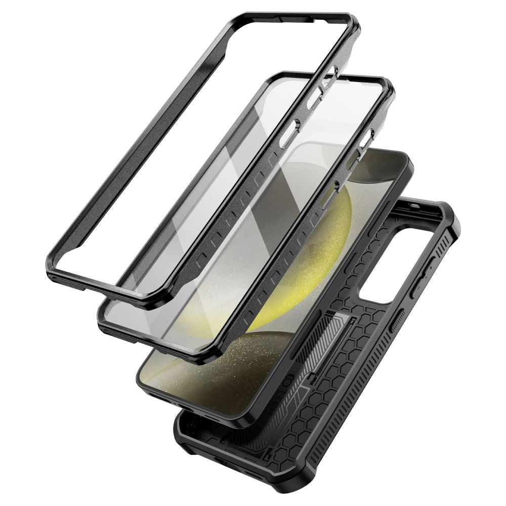 Tech - Protect Samsung Galaxy S24 Kevlar Cam+ Θήκη 360 Full Body με Προστασία για την Οθόνη και την Κάμερα και Stand - Black