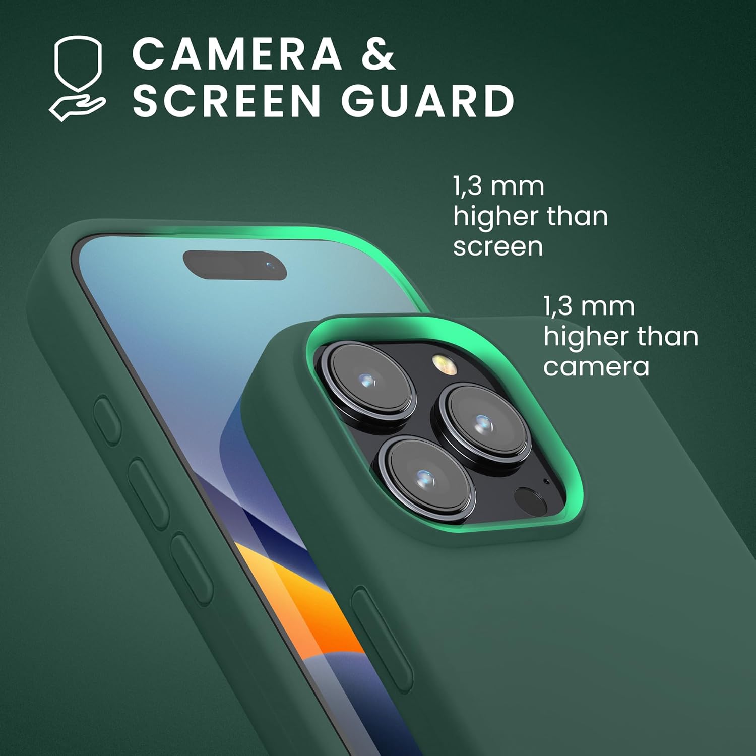 KW iPhone 16 Pro Θήκη Σιλικόνης Rubberized TPU - Forest Green
