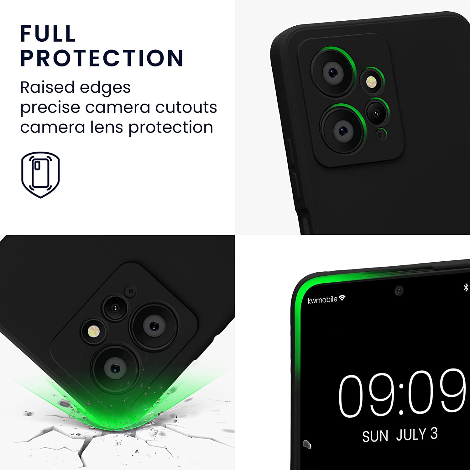 KW Xiaomi Redmi Note 12 4G Θήκη Σιλικόνης Rubberized TPU - Black - 61170.01