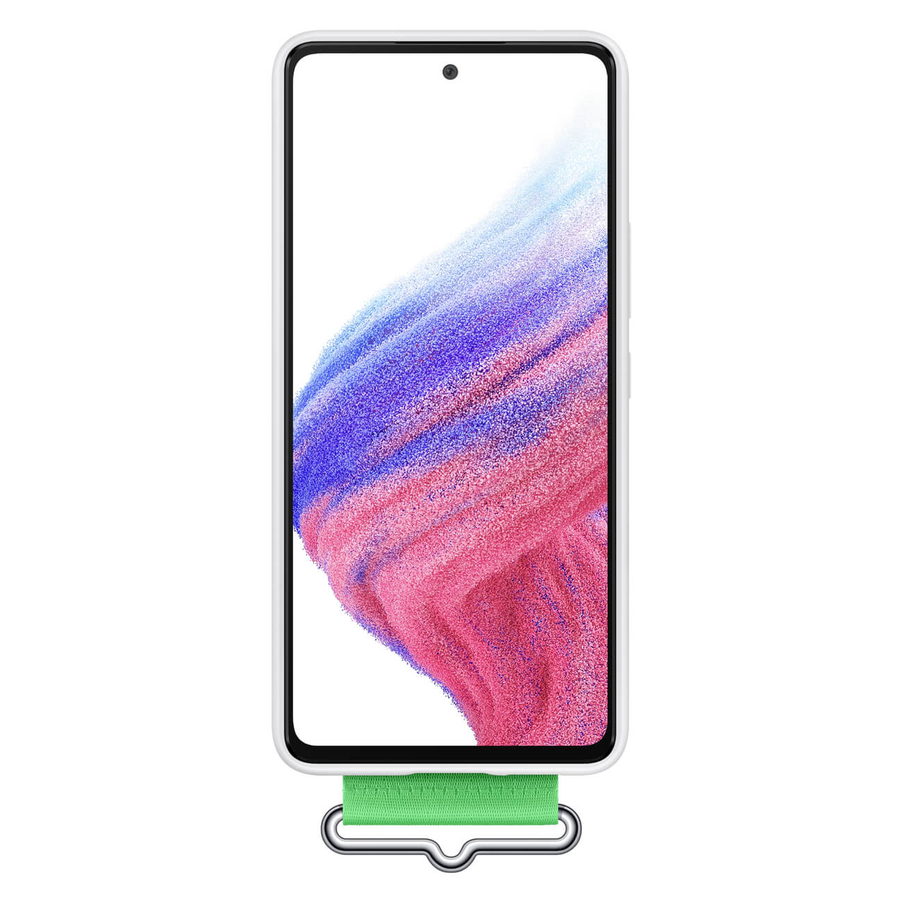 Samsung Silicone Strap Cover Samsung Galaxy A53 5G Θήκη Σιλικόνης - White / Green - EF - GA536TWEGWW