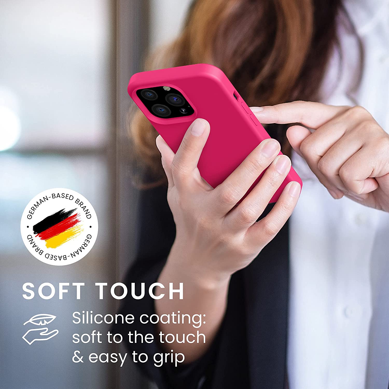 KW iPhone 13 Pro Θήκη Σιλικόνης Rubberized TPU - Neon Pink - 55880.77