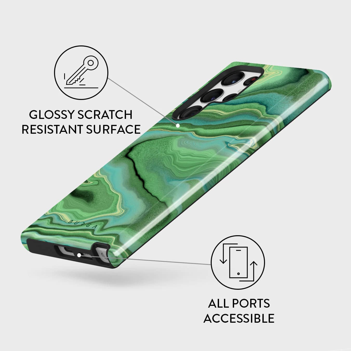 Burga Samsung Galaxy S22 Ultra Fashion Tough Σκληρή Θήκη - Rock On