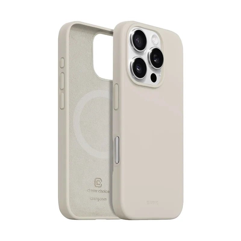 Crong iPhone 16 Pro Color Cover Magnetic - Θήκη Σιλικόνης με MagSafe - Stone Beige