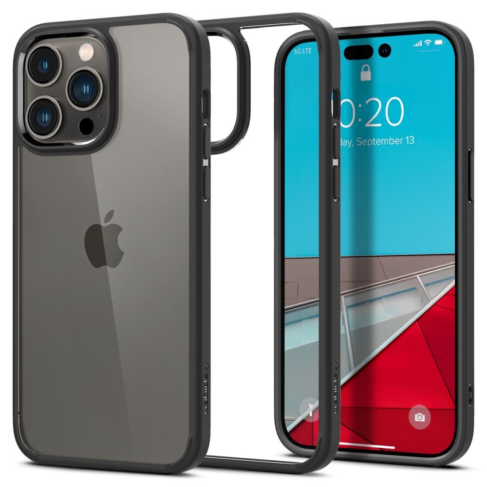 Spigen iPhone 14 Pro Max Ultra Hybrid Σκληρή Θήκη με Πλαίσιο Σιλικόνης - Matte Black