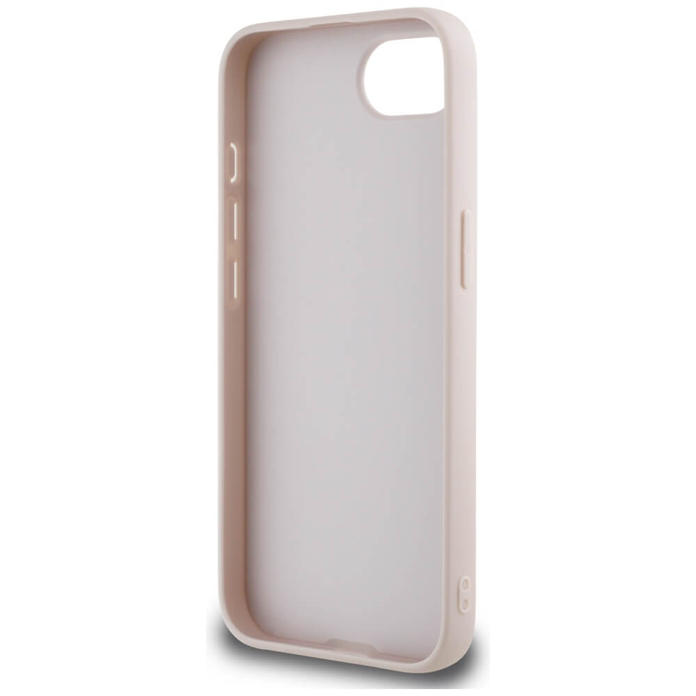 Guess iPhone 16e - Fixed Glitter Big 4G - Σκληρή Θήκη με Πλαίσιο Σιλικόνης - Pink - GUHCPSE4HG4SGP