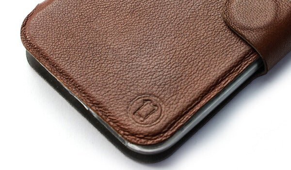 Mobiwear iPhone 14 Pro Max Θήκη Βιβλίο Slim Flip από Γνήσιο Δέρμα - Καφέ - L_BRS