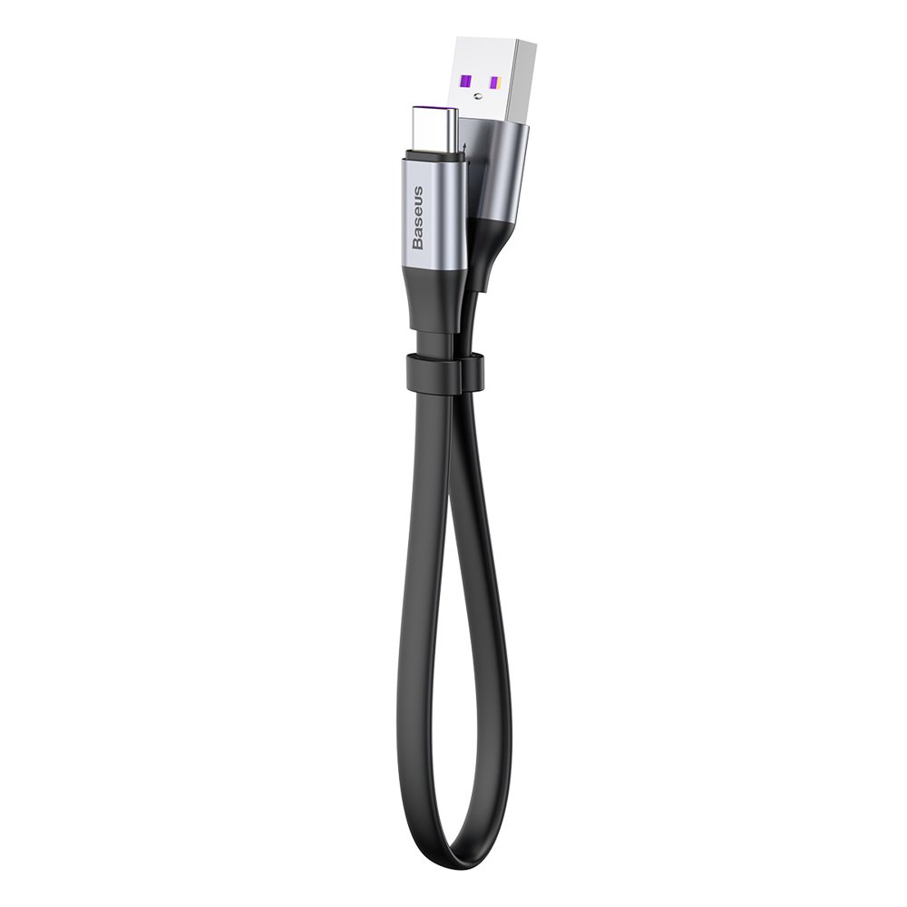 Baseus Simple Flat Cable Type - C 5A 40W - Καλώδιο Γρήγορης Φόρτισης Type - C - 0.23m - Grey - CATMBJ - BG1