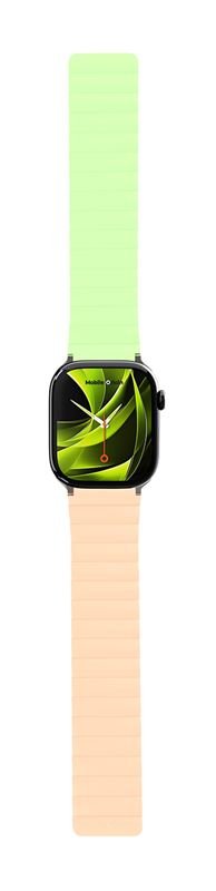 Mobile Origin Λουράκι Apple Watch 4/5/6/7/8/9/10/11 - SE (1/2/3) - Ultra (1/2/3) - 42/44/45/46/49mm Strap II Σιλικόνης - Pink / Light Green