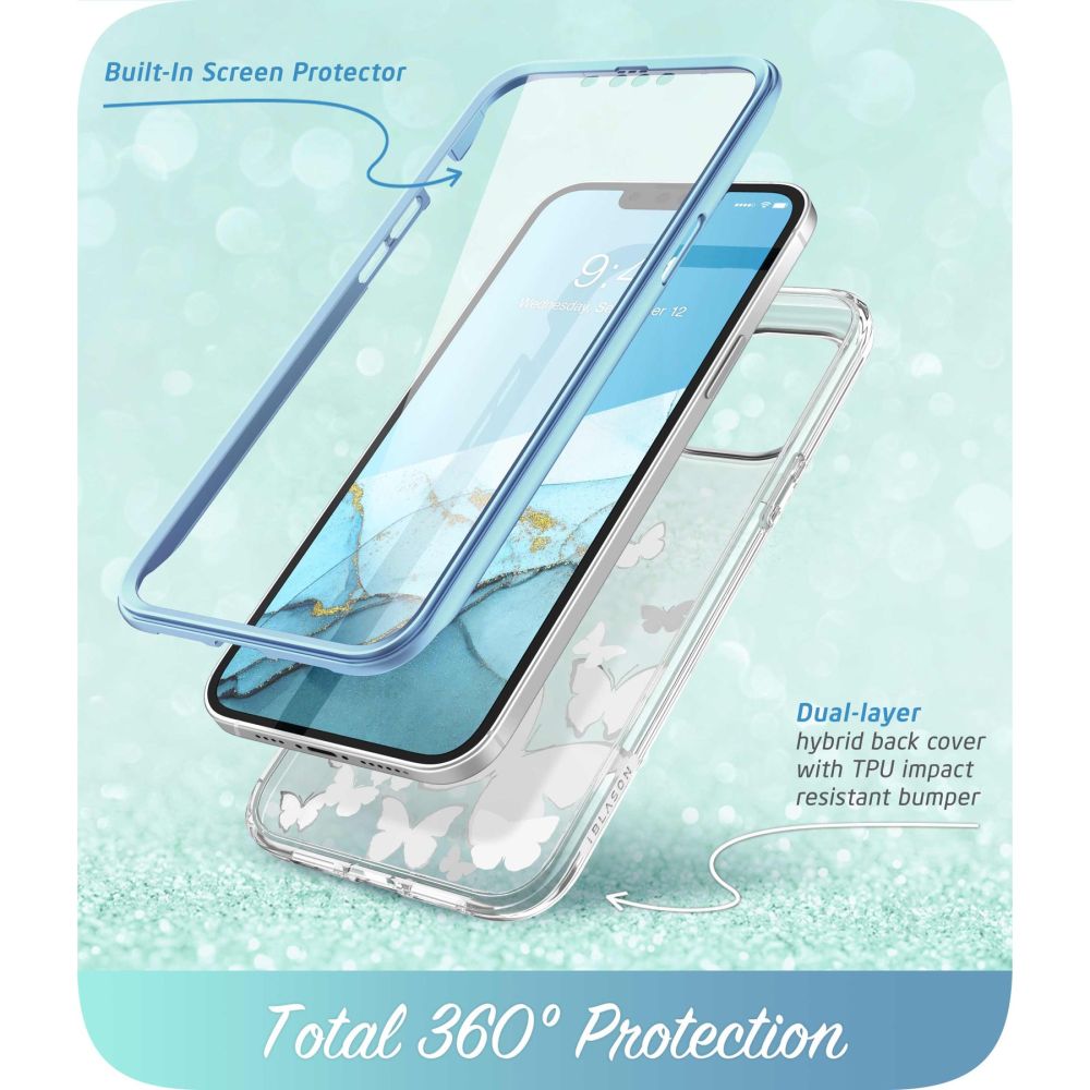 i - Blason iPhone 14 Plus Cosmo Σκληρή Θήκη με Πλαίσιο Σιλικόνης και Προστασία Οθόνης - Blue Fly