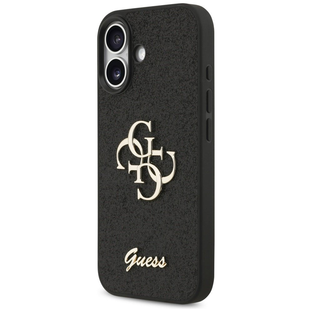 Guess iPhone 17 - Fixed Glitter Big 4G - Σκληρή Θήκη με Πλαίσιο Σιλικόνης - Black - GUHCP17SHG4SGK