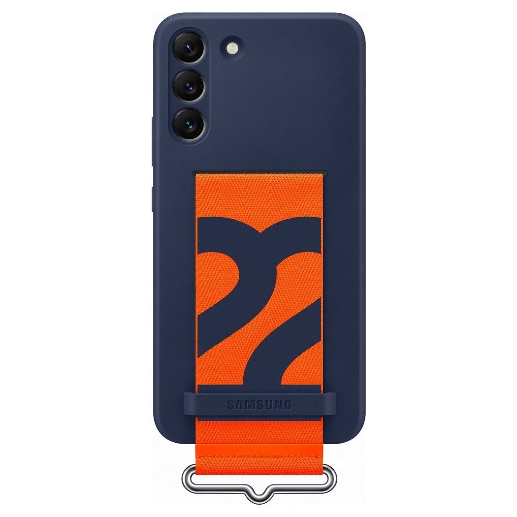 Samsung Silicone Strap Cover Samsung Galaxy S22 Plus Θήκη Σιλικόνης - Navy Blue / Orange - EF - GS906TNEGWW