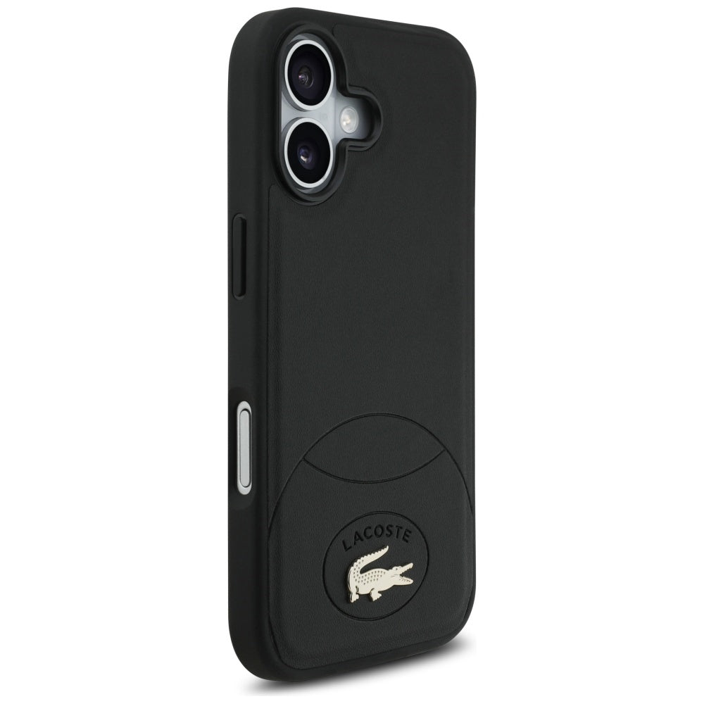 Lacoste iPhone 17 - Bliss MagSafe - Σκληρή Θήκη με Πλαίσιο Σιλικόνης και Επένδυση Οικολογικού Δέρματος - Black