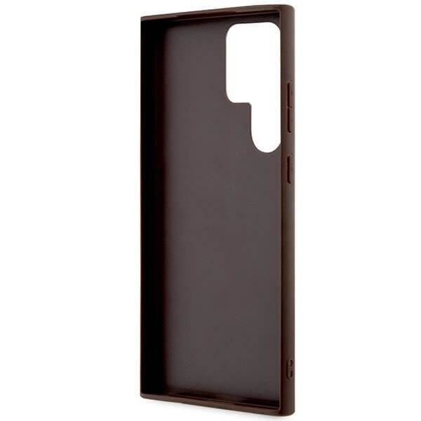 Guess Samsung Galaxy S23 Ultra - 4G Printed Stripe Θήκη με Επένδυση Συνθετικού Δέρματος - Brown - GUHCS23LP4RPSW