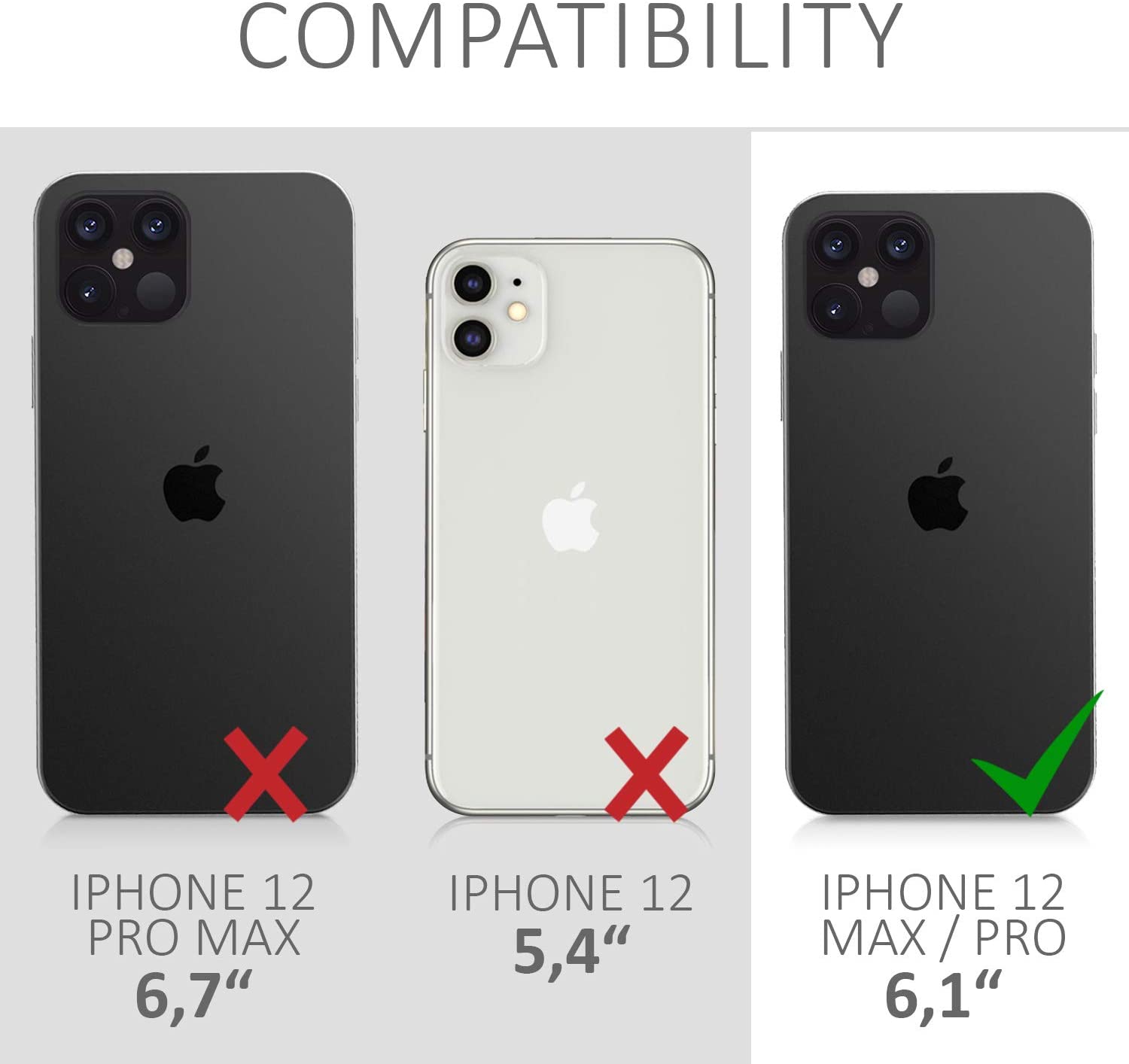 KW iPhone 12 / iPhone 12 Pro Θήκη Σιλικόνης Rubberized TPU - Black Matte - 53844.47