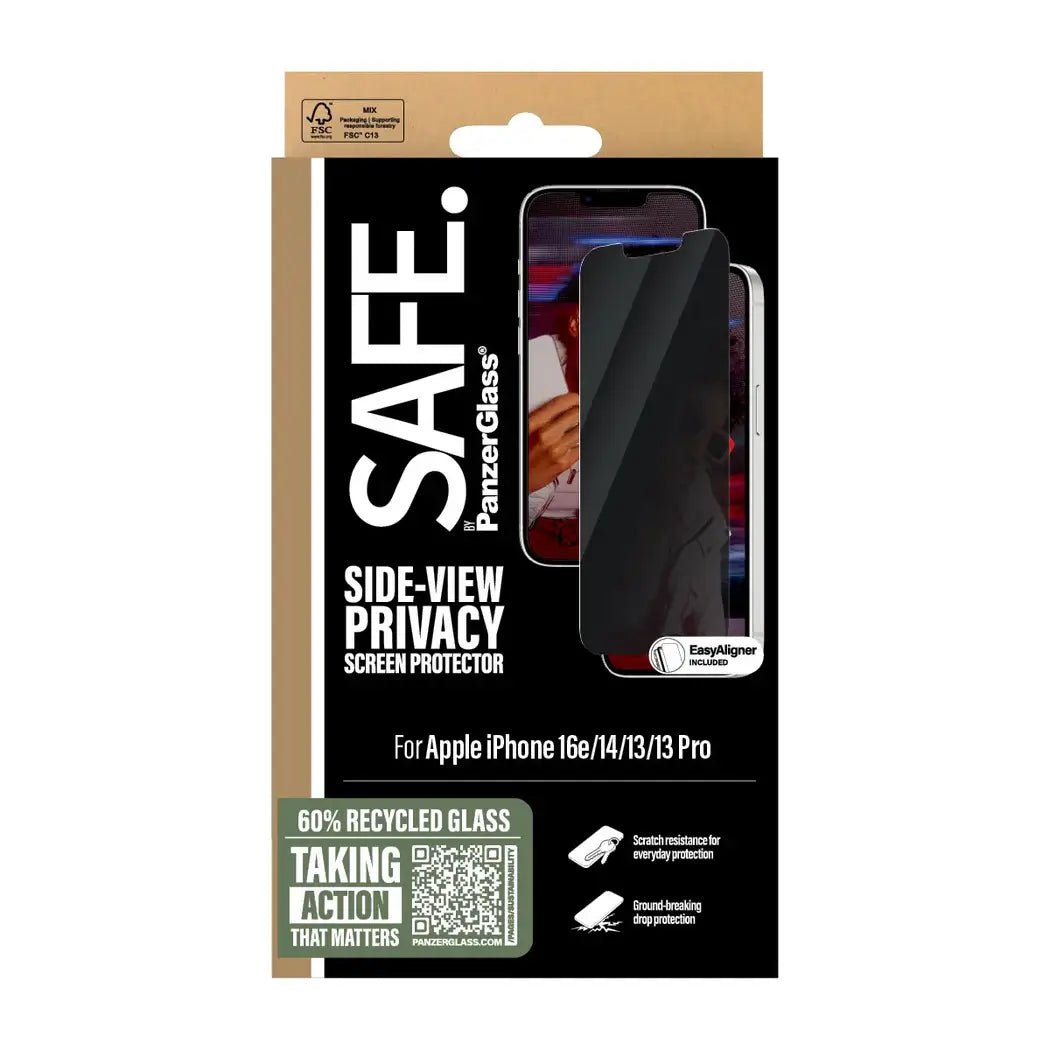 Safe by PanzerGlass iPhone 13 / 13 Pro / 14 / 16e Privacy Ultra - Wide Fit Full Screen Αντιχαρακτικό Γυαλί Οθόνης - Black