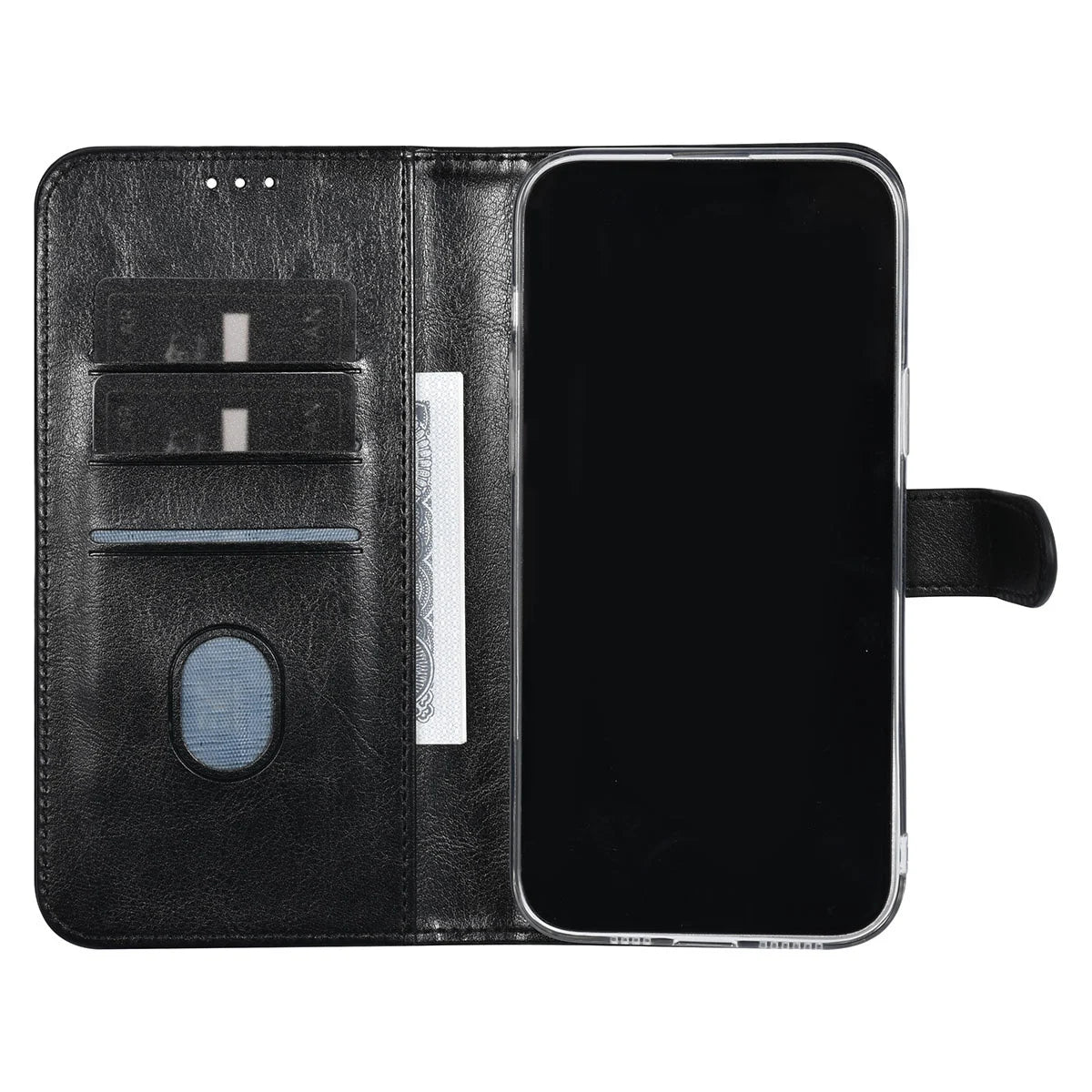 Tuniq iPhone 15 Pro Max - Θήκη Πορτοφόλι Stand από Δερματίνη - Μαύρη