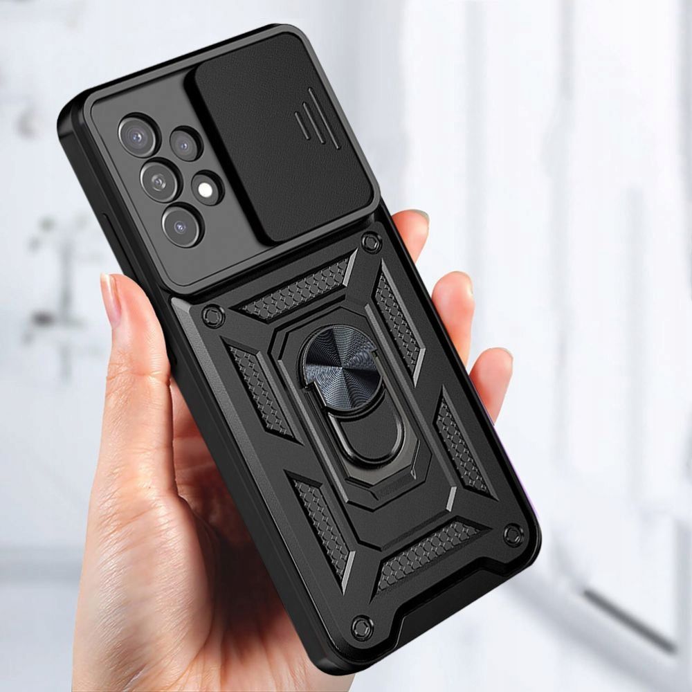 Tech - Protect Samsung Galaxy A23 5G Camshield Pro Σκληρή Θήκη με Πλαίσιο Σιλικόνης και Δαχτυλίδι Συγκράτησης - Black
