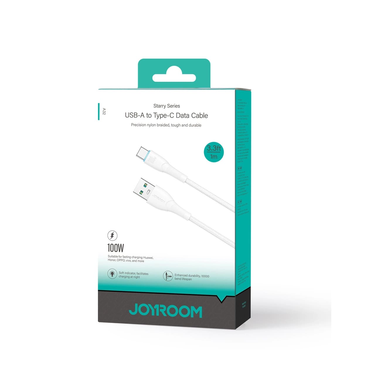 Joyroom Starry Series 100W 3A - Καλώδιο Δεδομένων και Φόρτισης USB to Type - C - 1m - White - SA32 - AC6