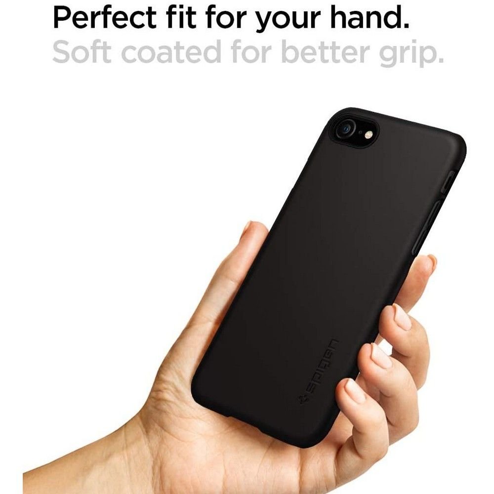 Spigen iPhone SE 2022 / SE 2020 / 7 / 8 Thin Fit Σκληρή Θήκη - Black