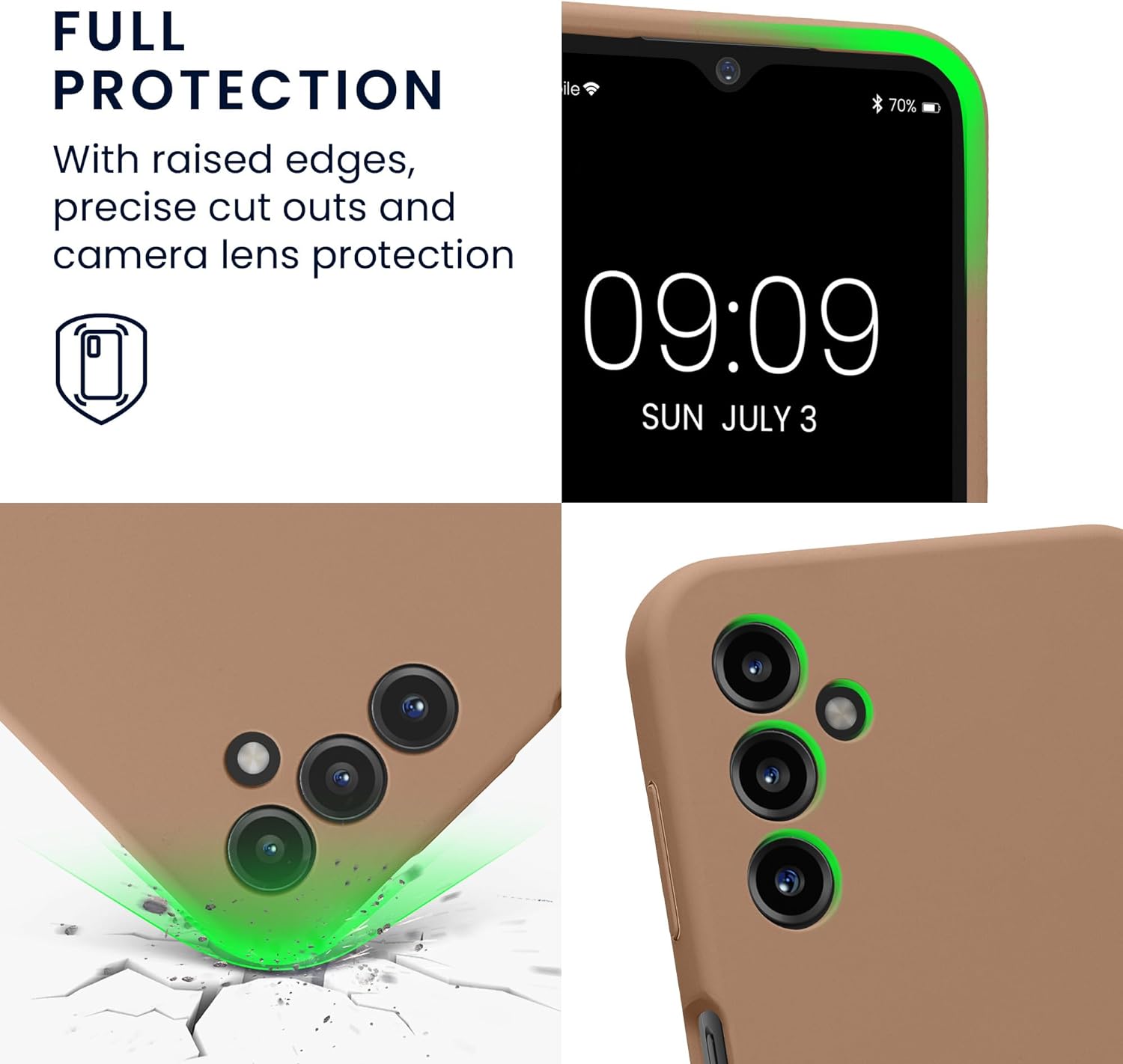 KW Samsung Galaxy A14 5G Θήκη Σιλικόνης Rubberized TPU - Cappuccino