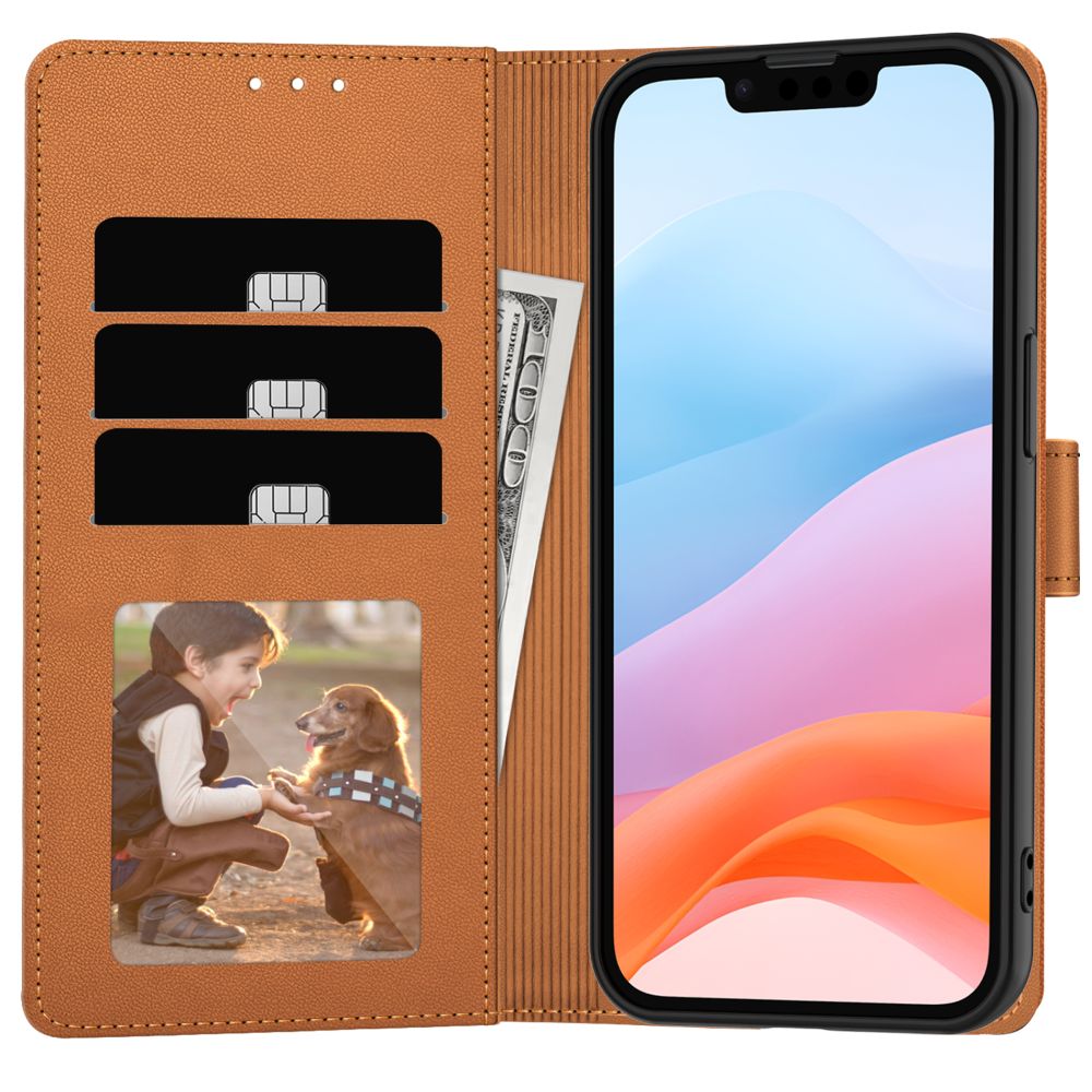 Tech - Protect iPhone 16e Θήκη Πορτοφόλι Stand από Δερματίνη - Saddle Brown
