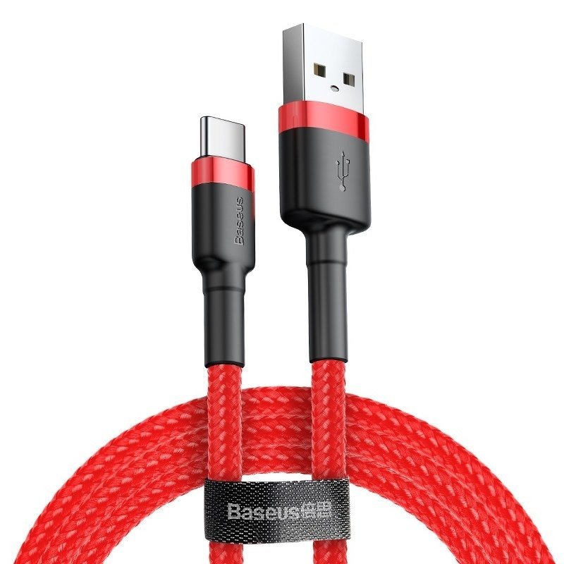 Baseus Cafule Cable Type - C 3A - Καλώδιο Γρήγορης Φόρτισης Type - C 1M - Red - CATKLF - B09