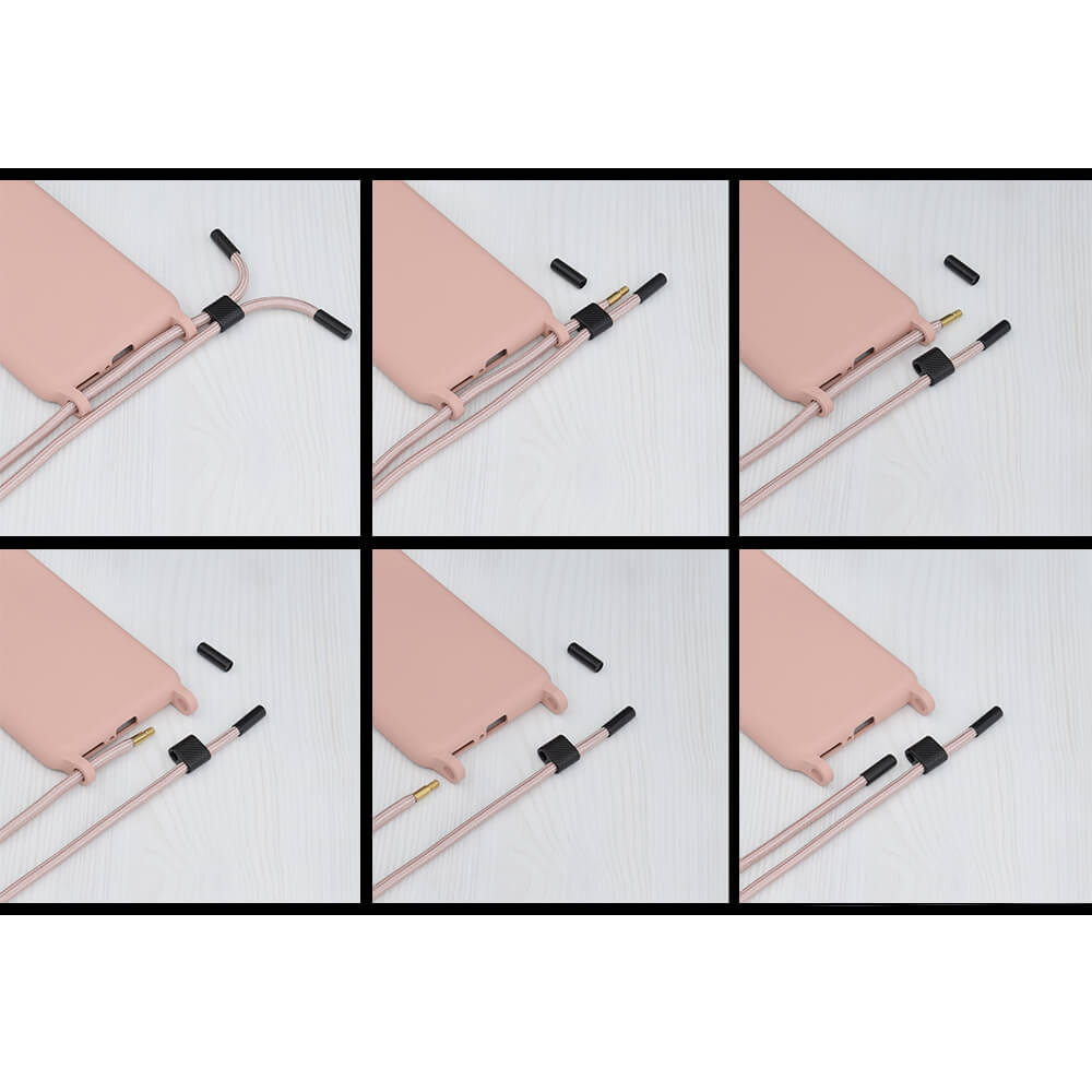 Techsuit Samsung Galaxy A54 5G Crossbody Lanyard Θήκη Σιλικόνης TPU με Λουράκι - Pink