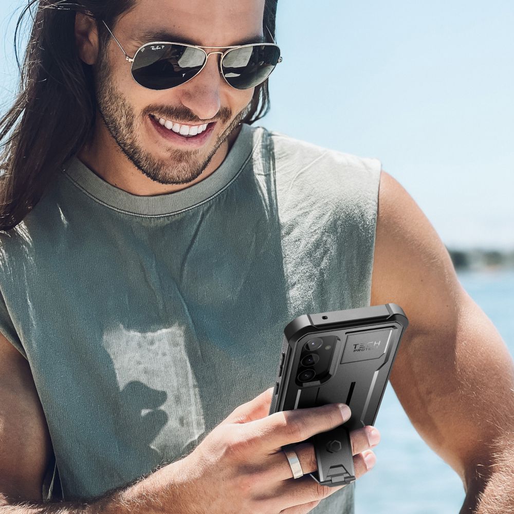 Tech - Protect Samsung Galaxy S23 FE Kevlar Pro Θήκη 360 Full Body με Προστασία Οθόνης και Stand - Black