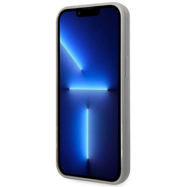 Karl Lagerfeld iPhone 14 Pro - Iridescent Monogram Σκληρή Θήκη με Πλαίσιο Σιλικόνης - Silver - KLHCP14LLGMMSV3
