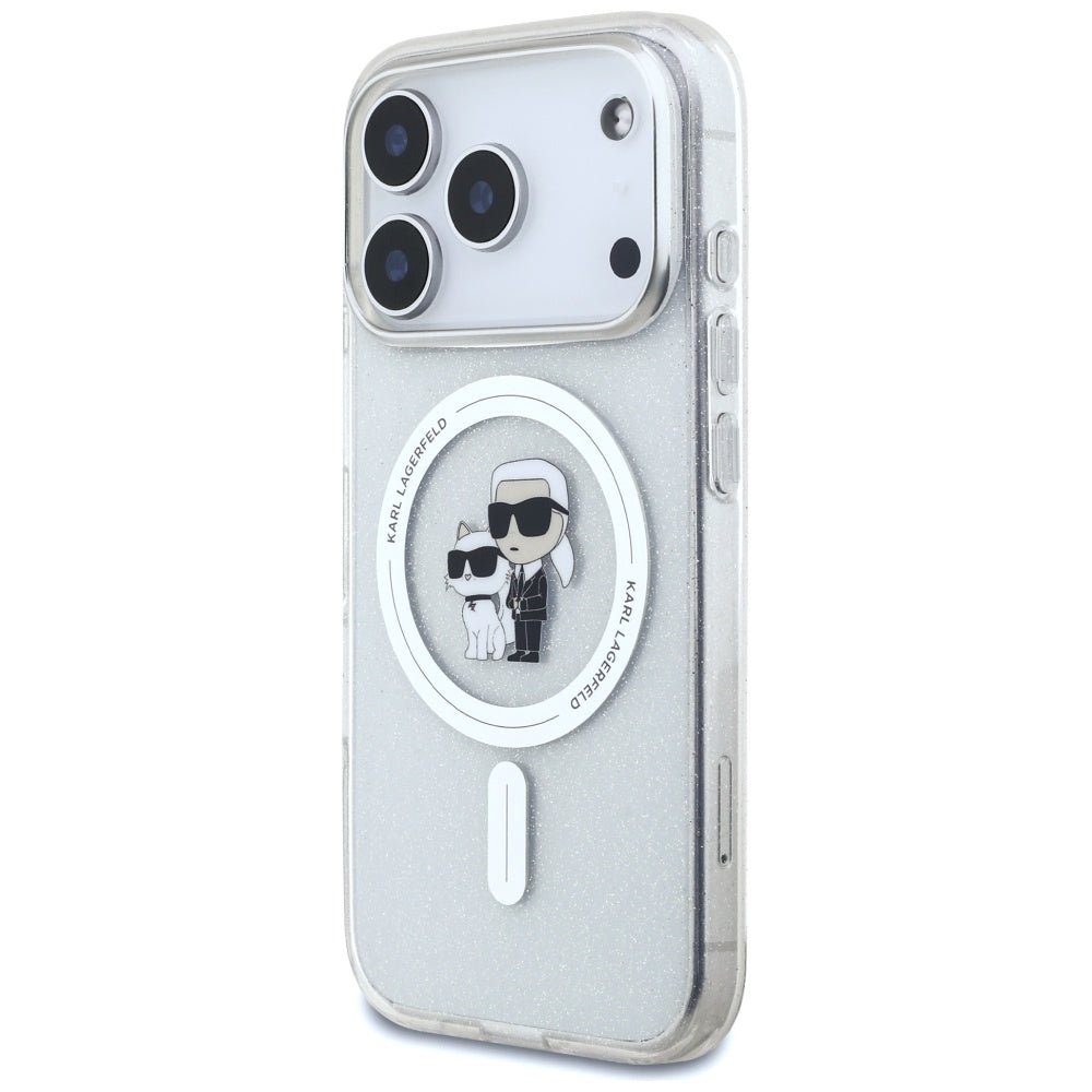 Karl Lagerfeld iPhone 17 Pro - IML Karl Choupette Glitter MagSafe - Σκληρή Θήκη με Πλαίσιο Σιλικόνης - Clear - KLHMP17LHGKCNOT