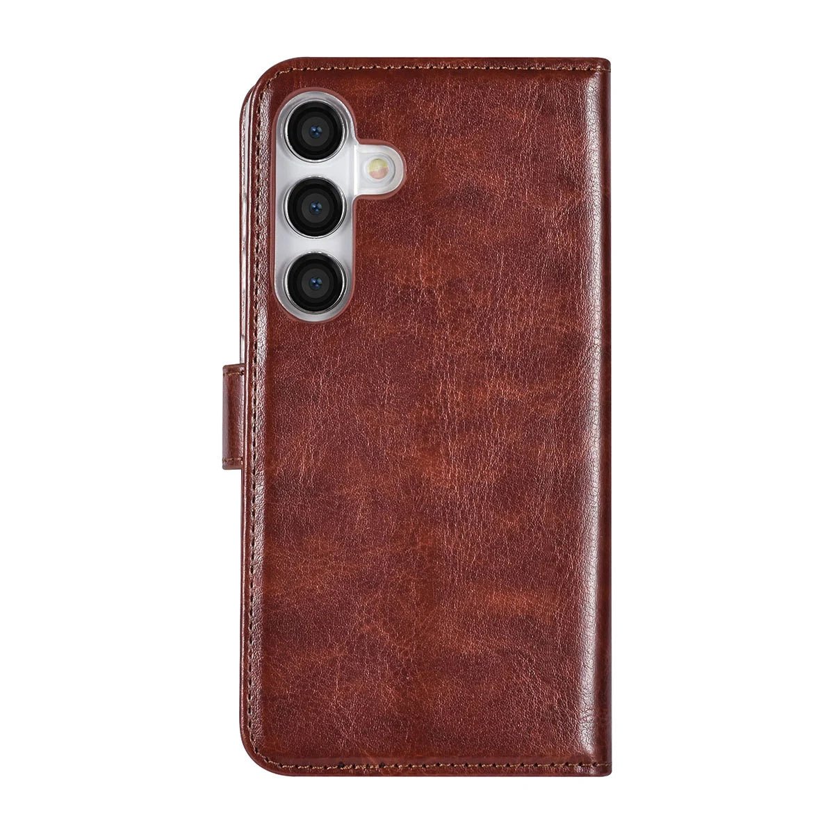 Tuniq Samsung Galaxy S24 - Θήκη Πορτοφόλι Stand από Δερματίνη - Brown